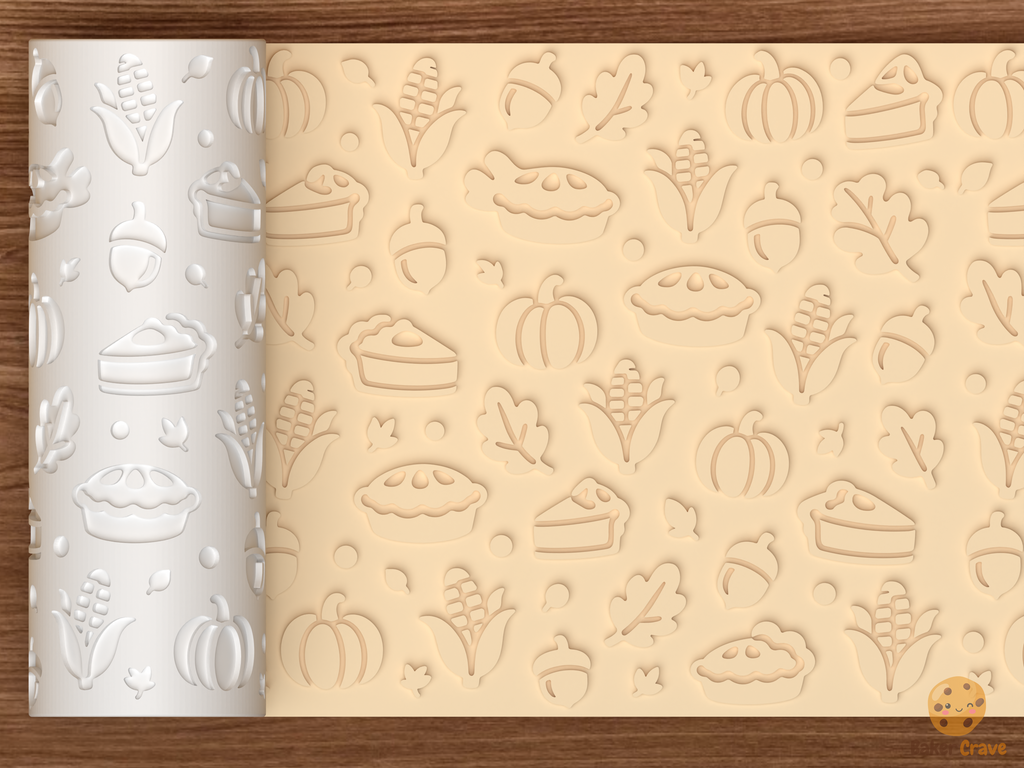 Thanksgiving Harvest Textured Roller STL File - 01 main photo emboss