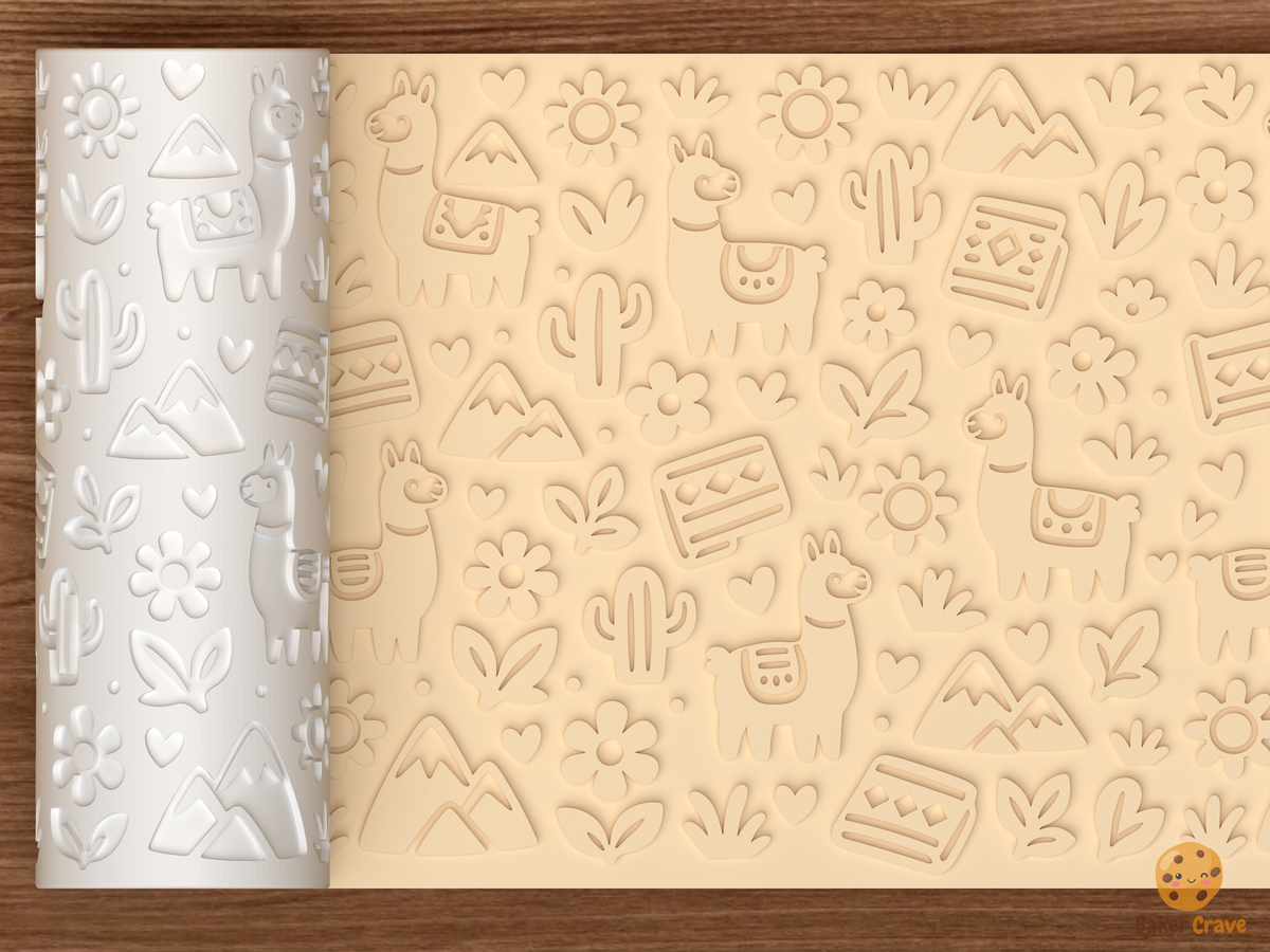 Llama Meadow Textured Roller STL File