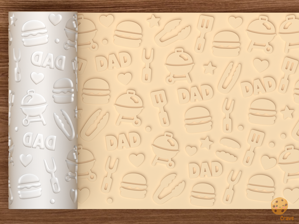 Father's Day BBQ Textured Roller STL File