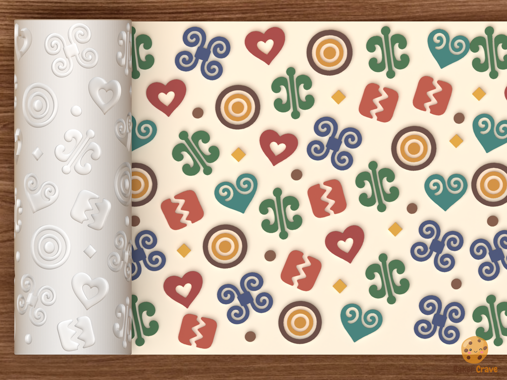 Adinkra Symbols Textured Roller STL File