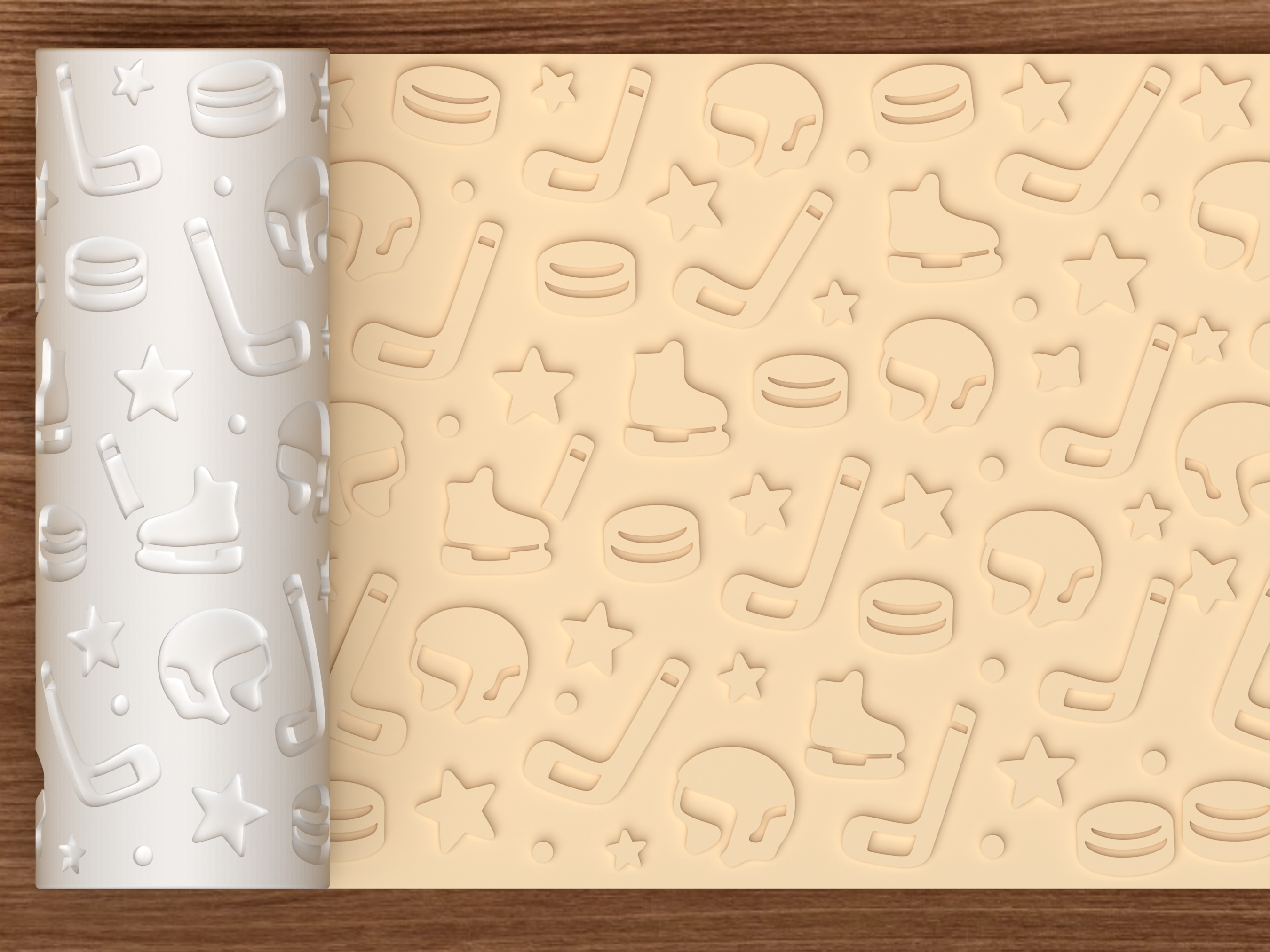 Ice Hockey Textured Roller STL File - 01 main photo emboss