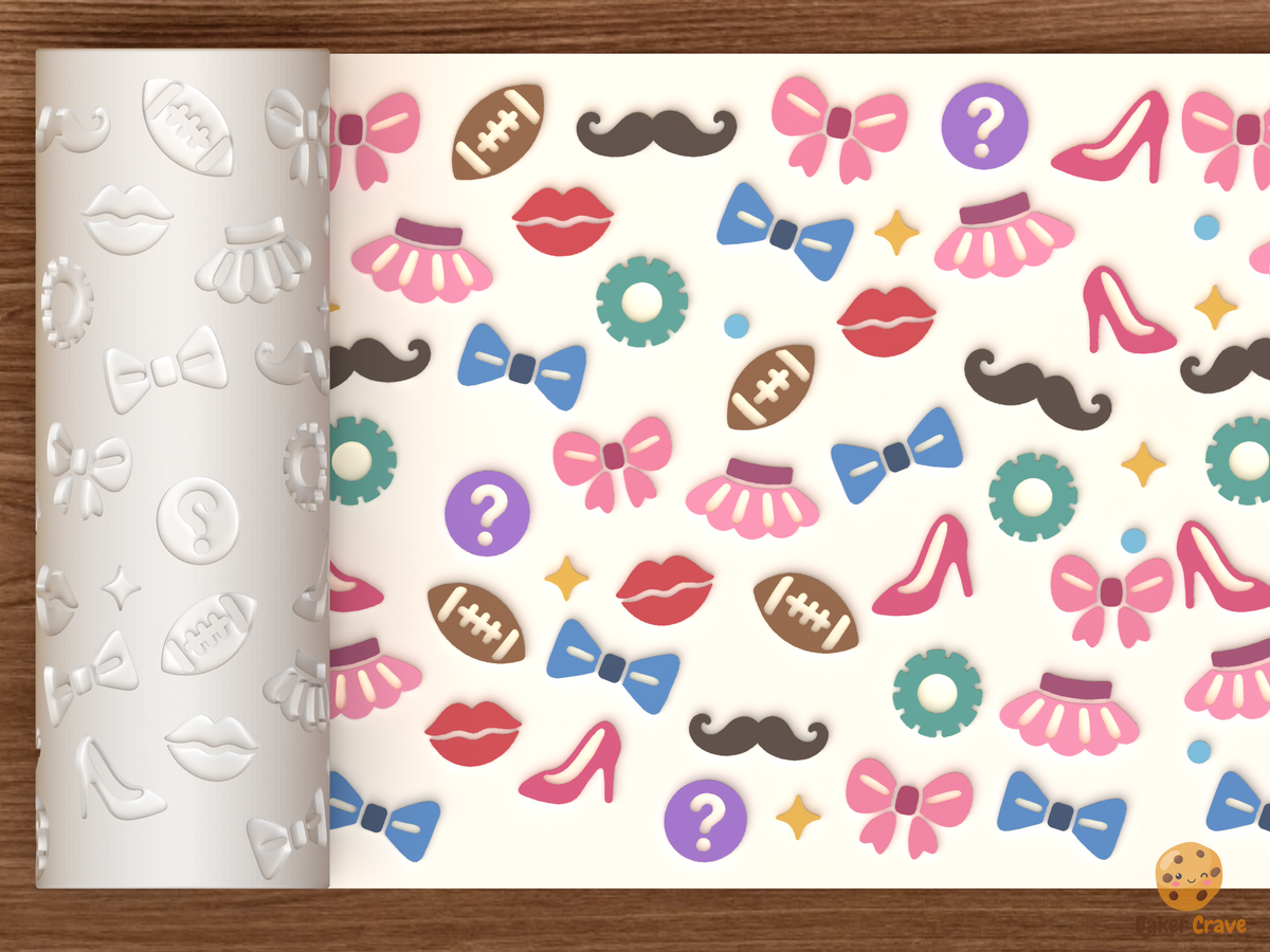 Gender Reveal Bows Or Bowties Textured Roller