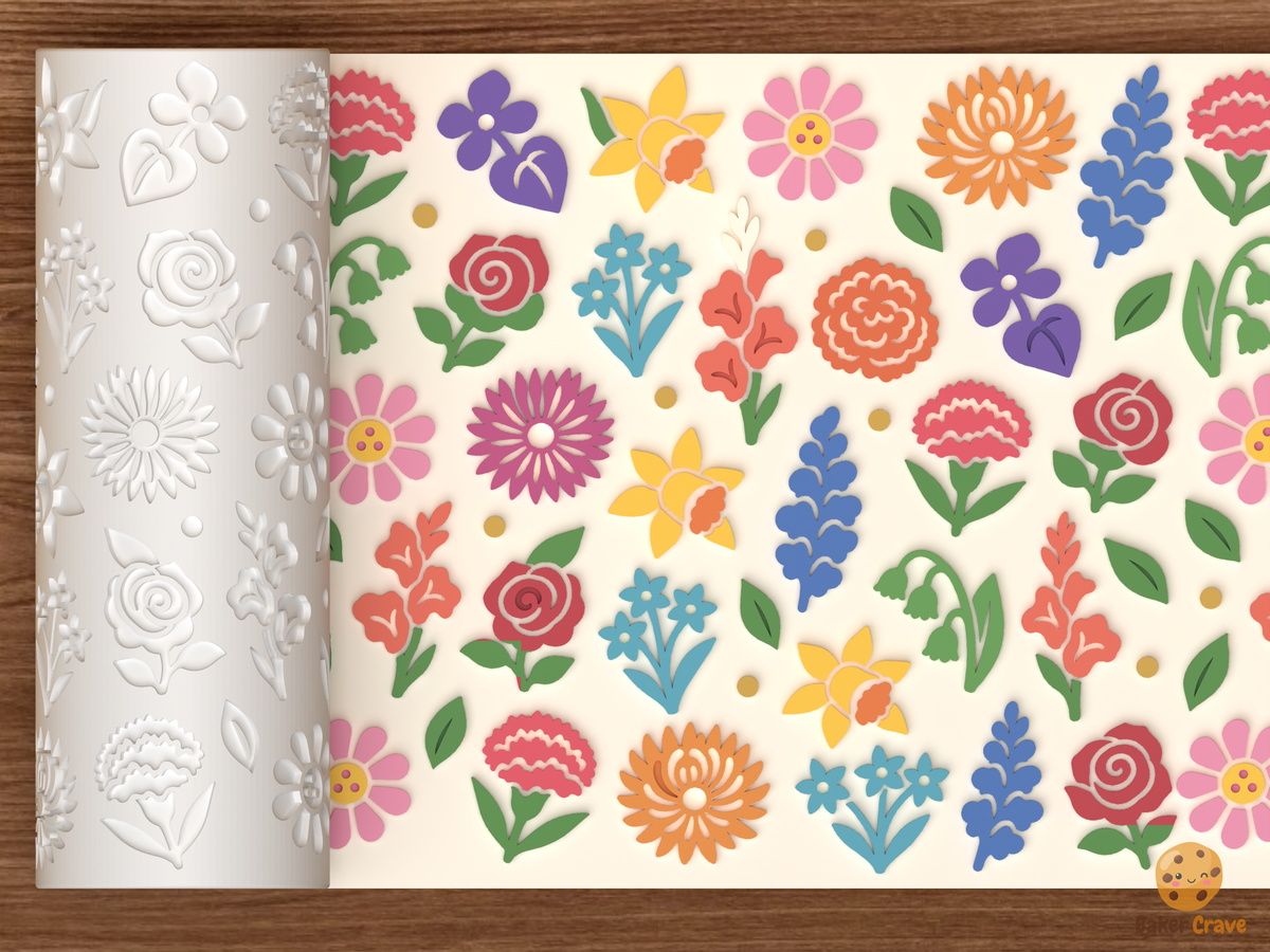Birth Month Flowers Textured Roller
