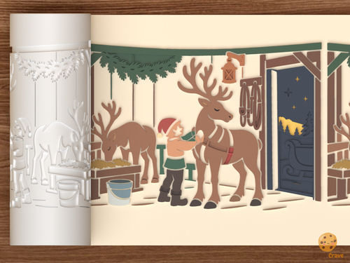 Reindeer Stable Prep Night Textured Roller STL File