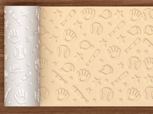 Baseball Sports Textured Roller STL File - 01 main photo emboss
