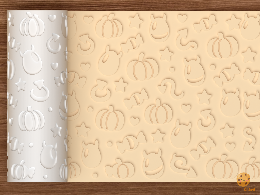 Devilish Egg Halloween Textured Roller STL File - 01 main photo emboss