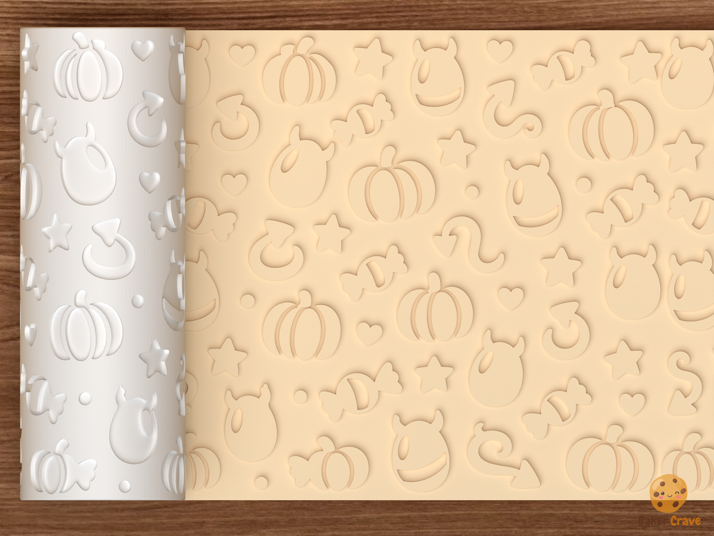 Devilish Egg Halloween Textured Roller STL File - 01 main photo emboss