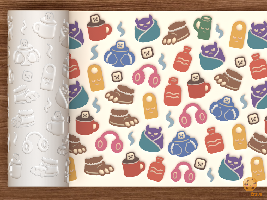 Grumpy Monster Hot Cocoa Hibernation Textured Roller STL File