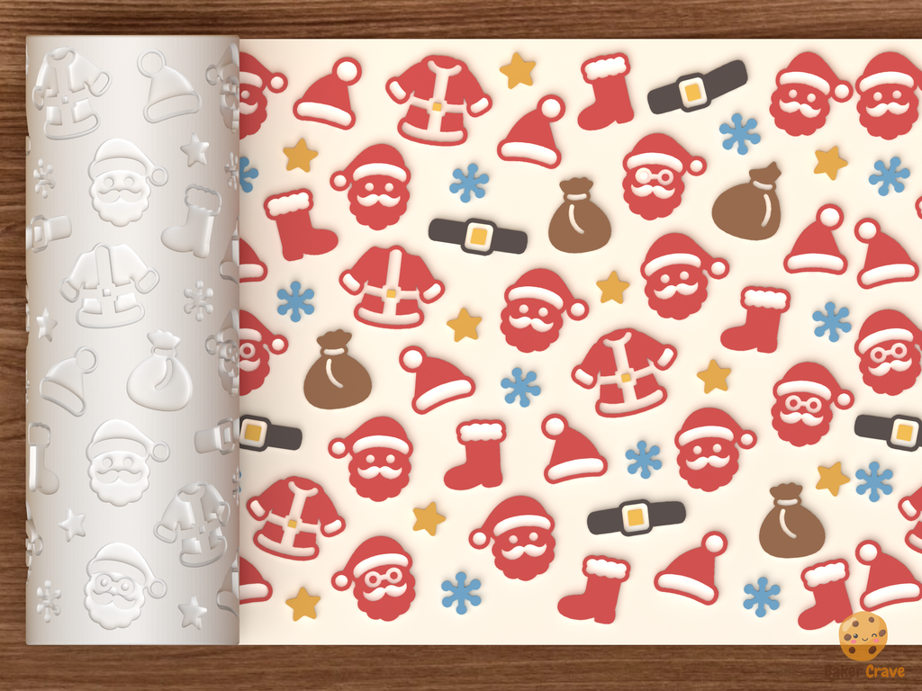 Santa Claus Faces Suit Textured Roller STL File