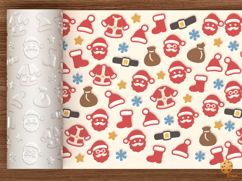 Santa Claus Faces Suit Textured Roller STL File