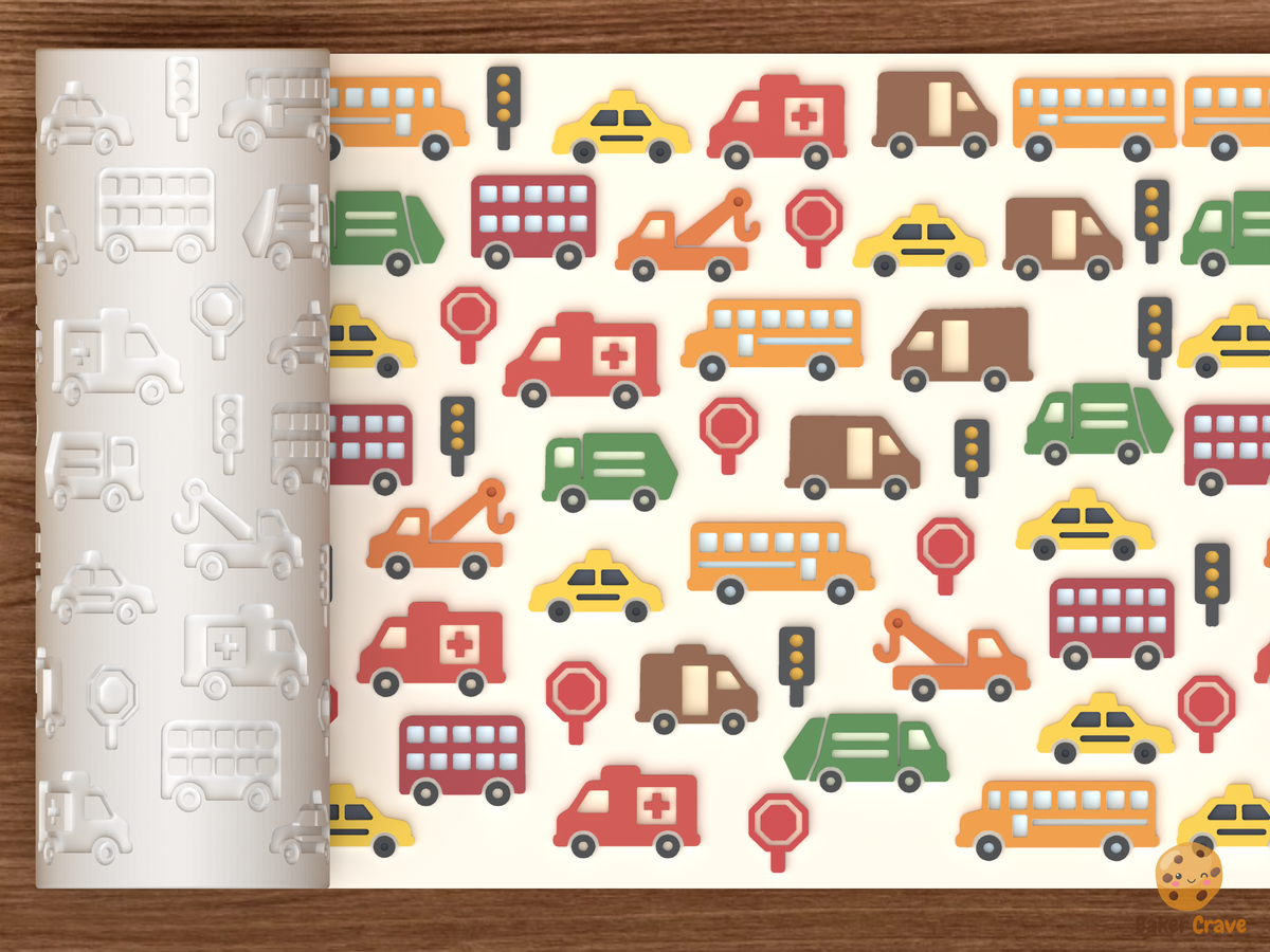 City Service Vehicles Textured Roller