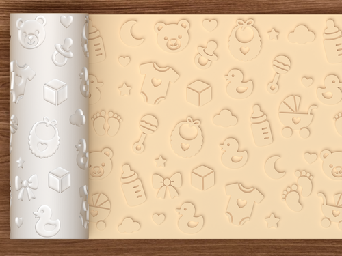 Baby Shower Textured Roller STL File - 01 main photo emboss
