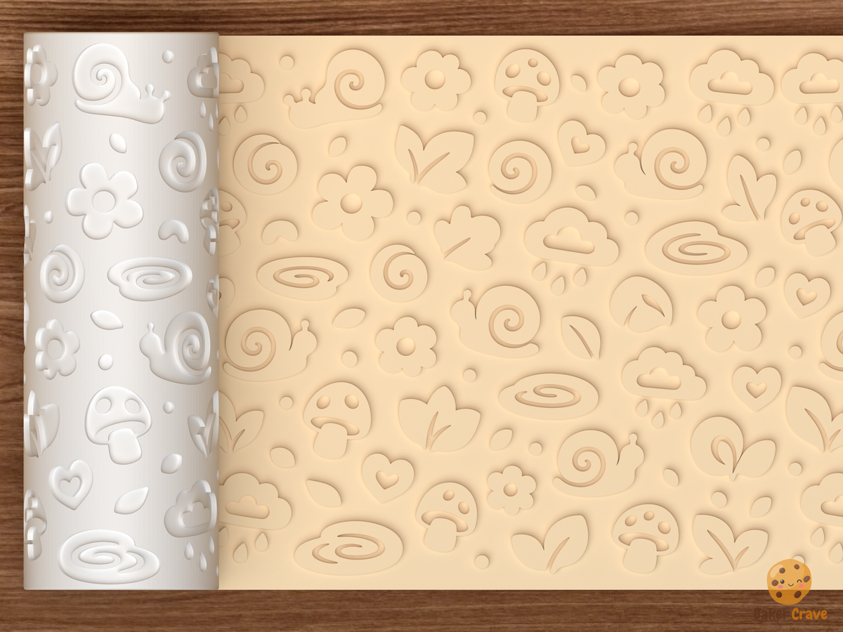Snail Garden Textured Roller STL File