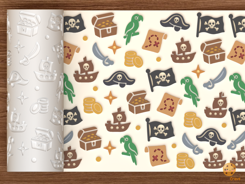 Pirate Treasure Textured Roller STL File