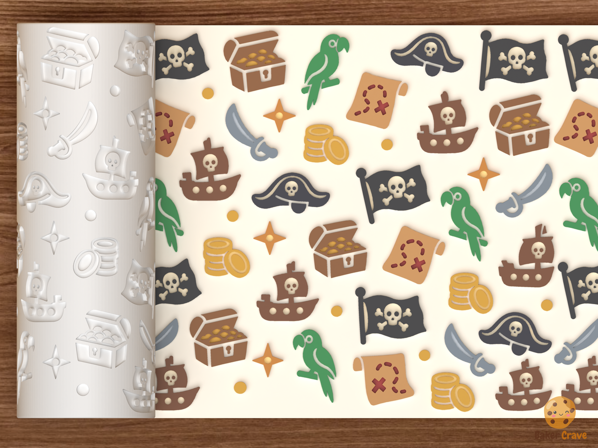 Pirate Treasure Textured Roller STL File