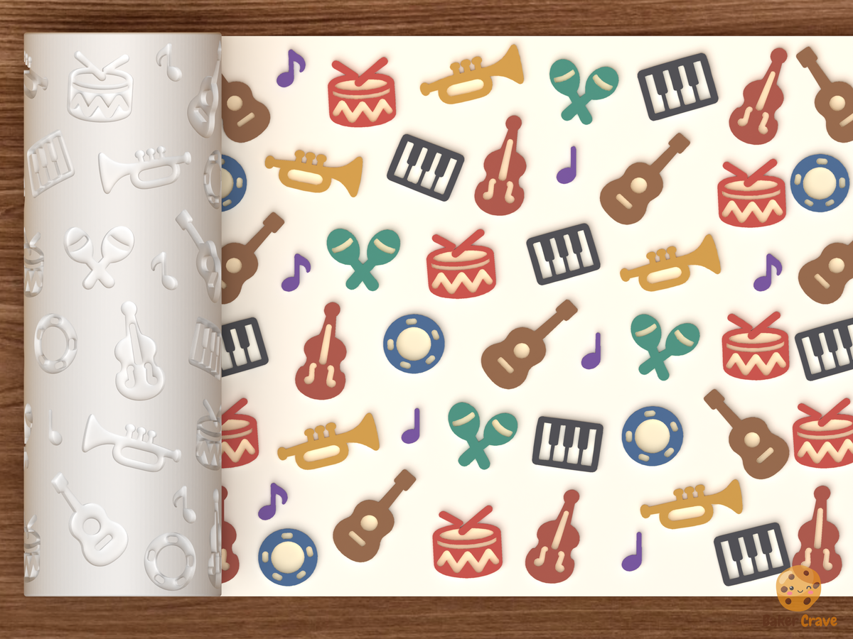 Musical Instruments Textured Roller STL File