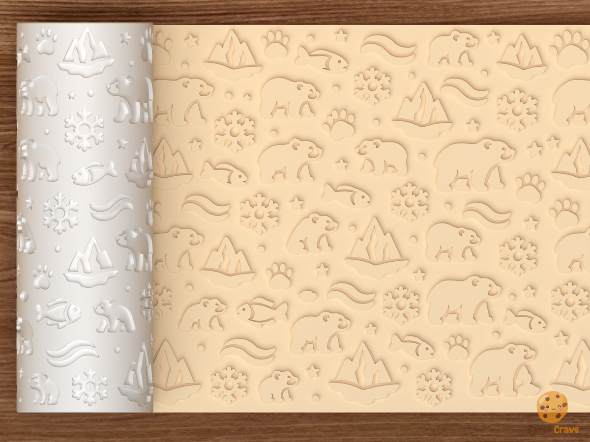 Polar Bear Arctic Textured Roller STL File