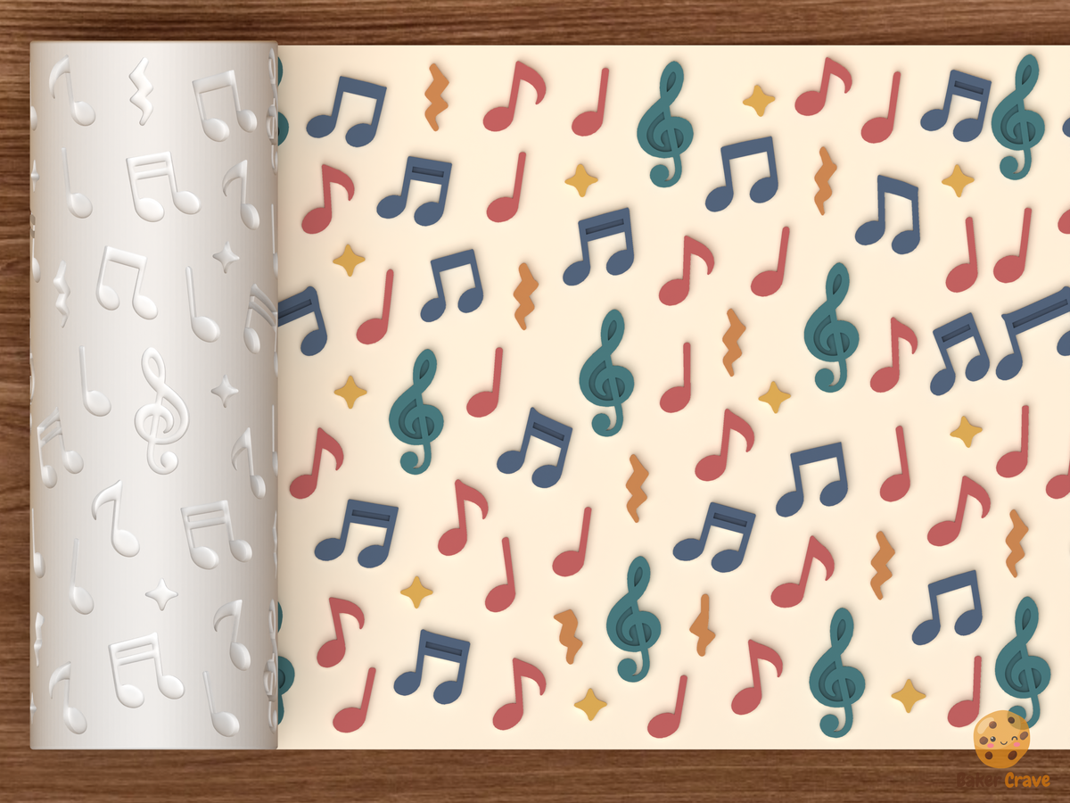 Music Notes Clefs Textured Roller