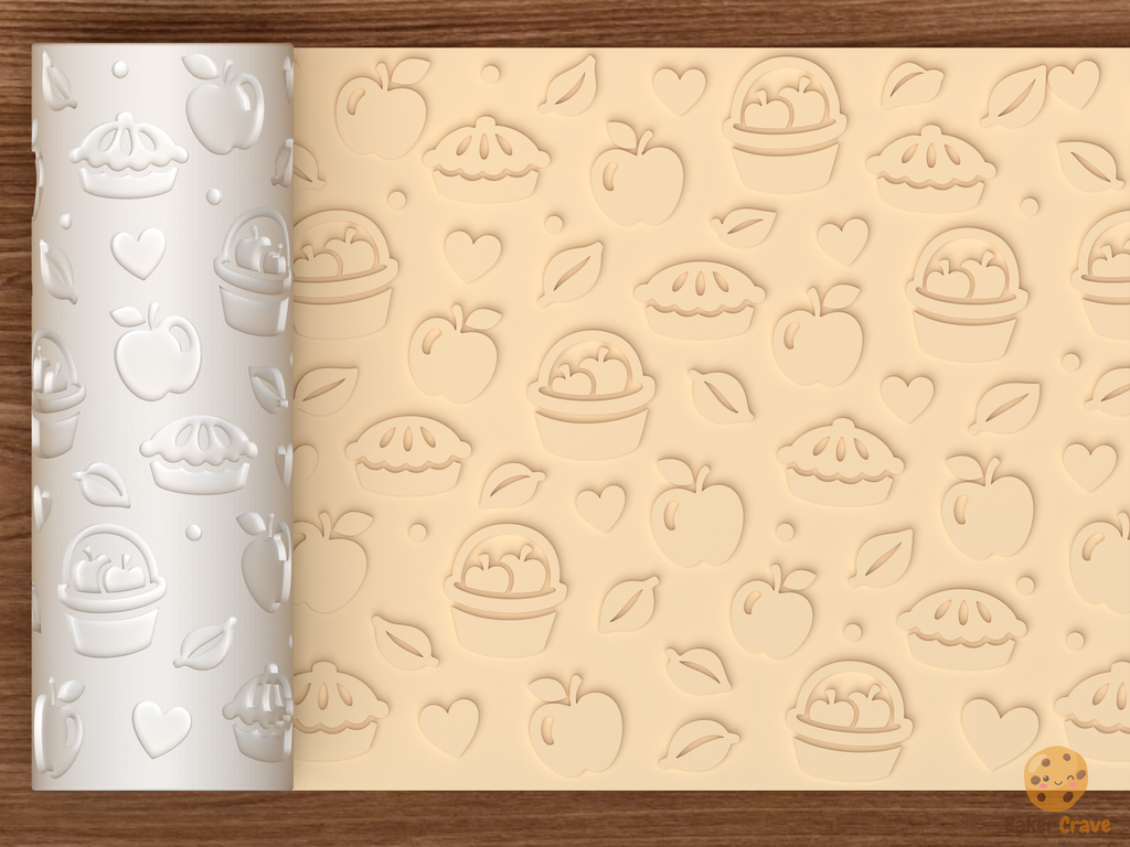 Apple Pie Orchard Textured Roller STL File - 01 main photo emboss
