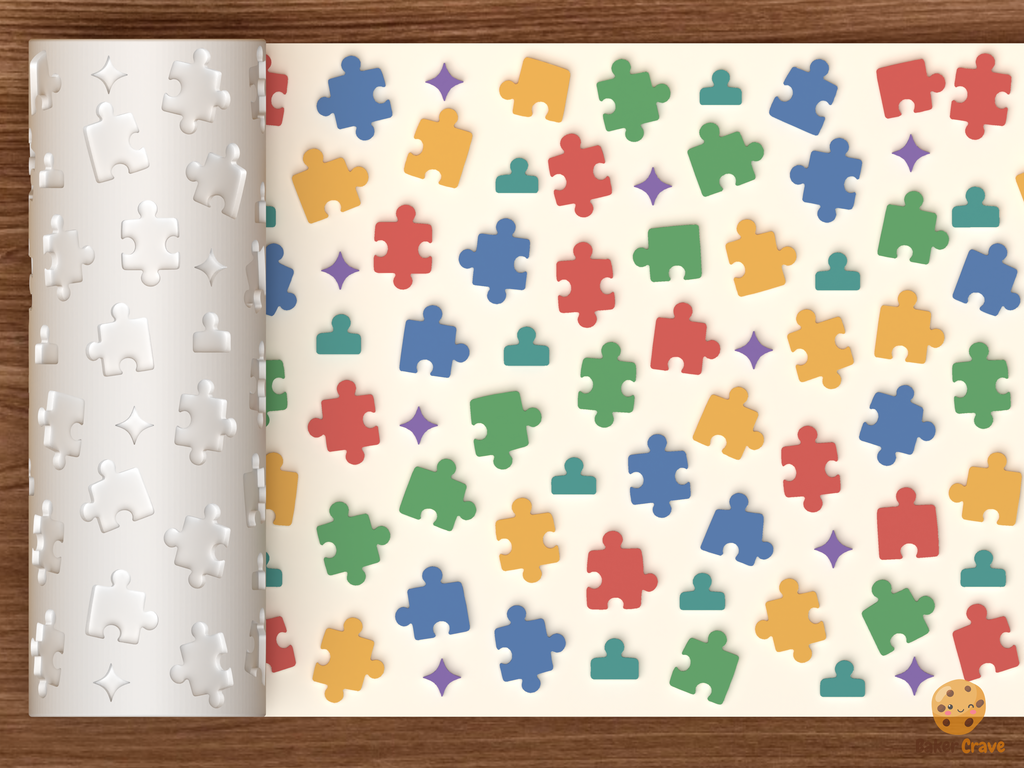 Jigsaw Puzzle Pieces Textured Roller STL File