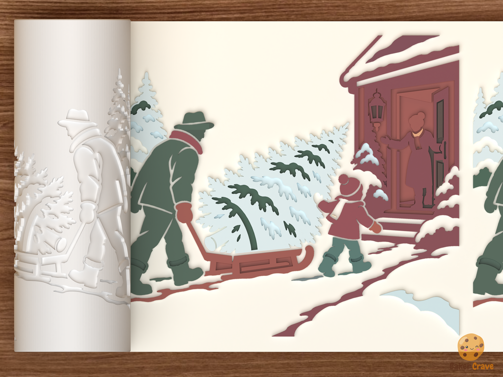 Bringing Home the Christmas Tree Textured Roller STL File