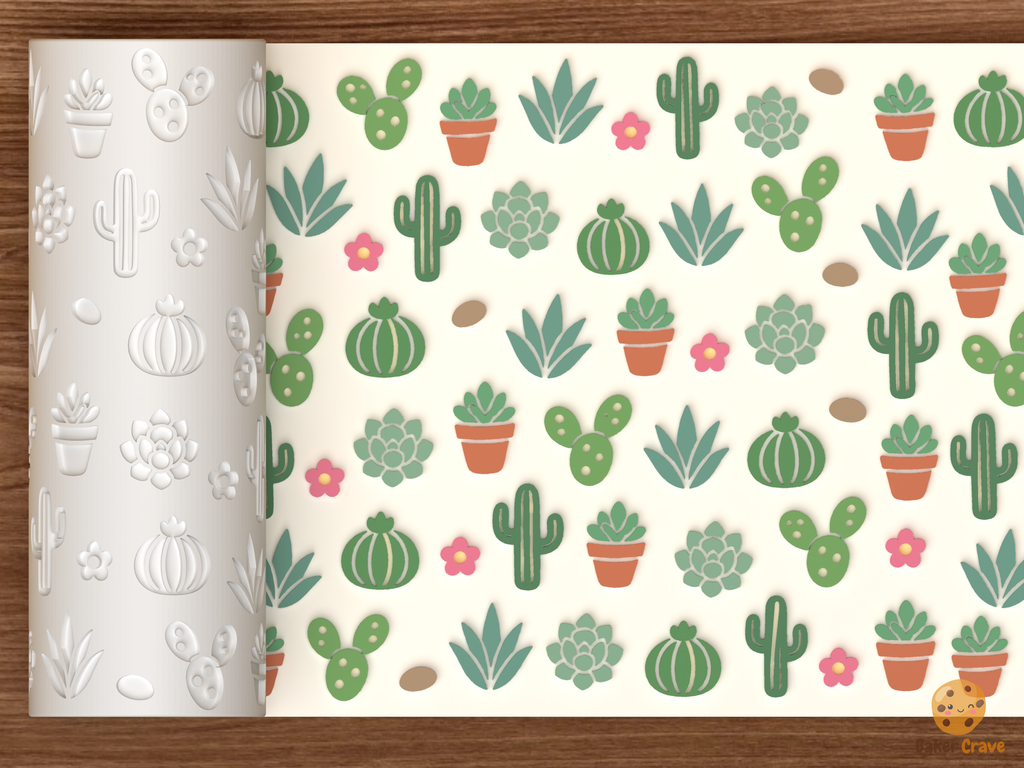 Desert Cactus Succulent Textured Roller STL File