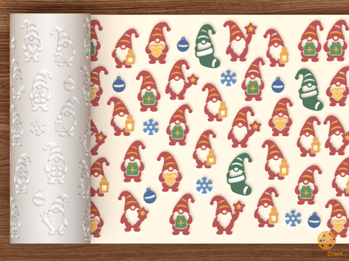 Holiday Gnome Friends Textured Roller STL File