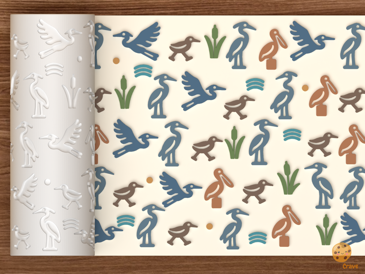 Coastal Wading Birds Textured Roller STL File