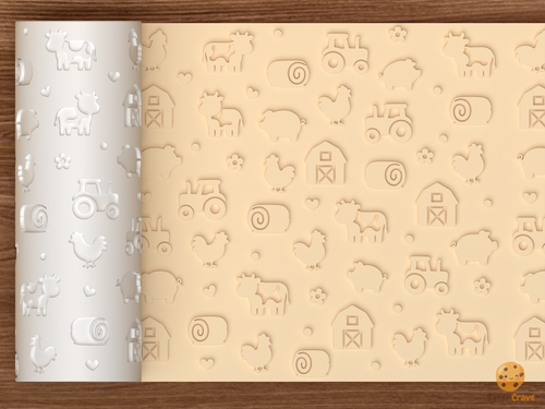 Barnyard Farm Textured Roller STL File - 01 main photo emboss