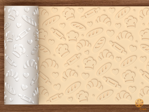 Bakery Pastry Textured Roller STL File - 01 main photo emboss