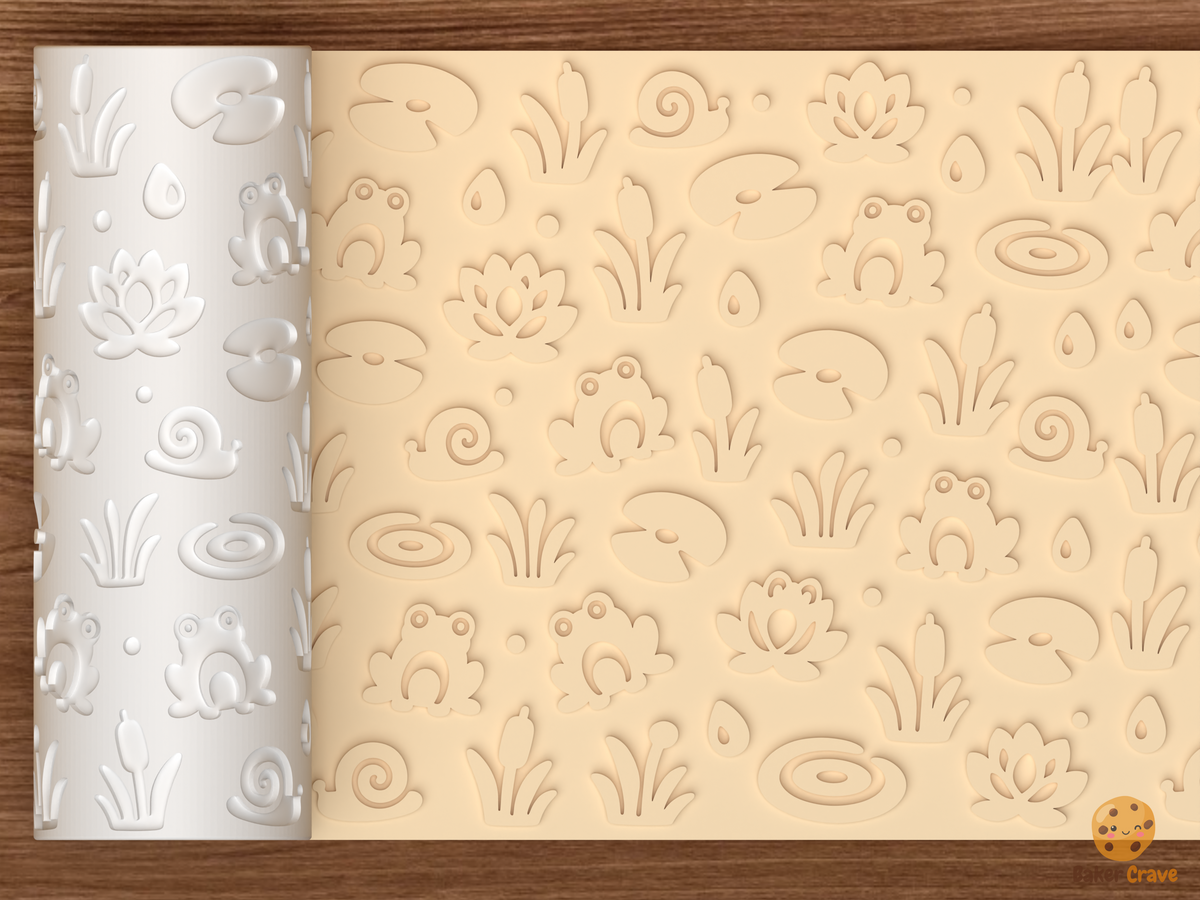 Frog Pond Garden Textured Roller STL File