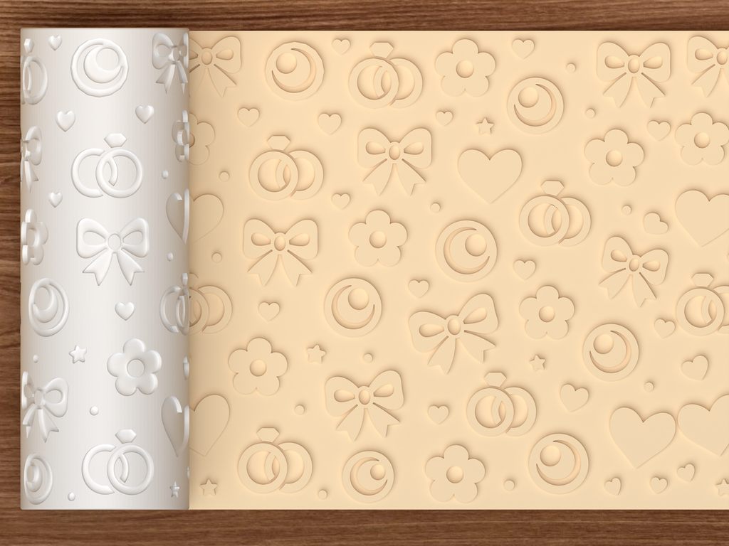 Romantic Wedding Textured Roller STL File - 01 main photo emboss