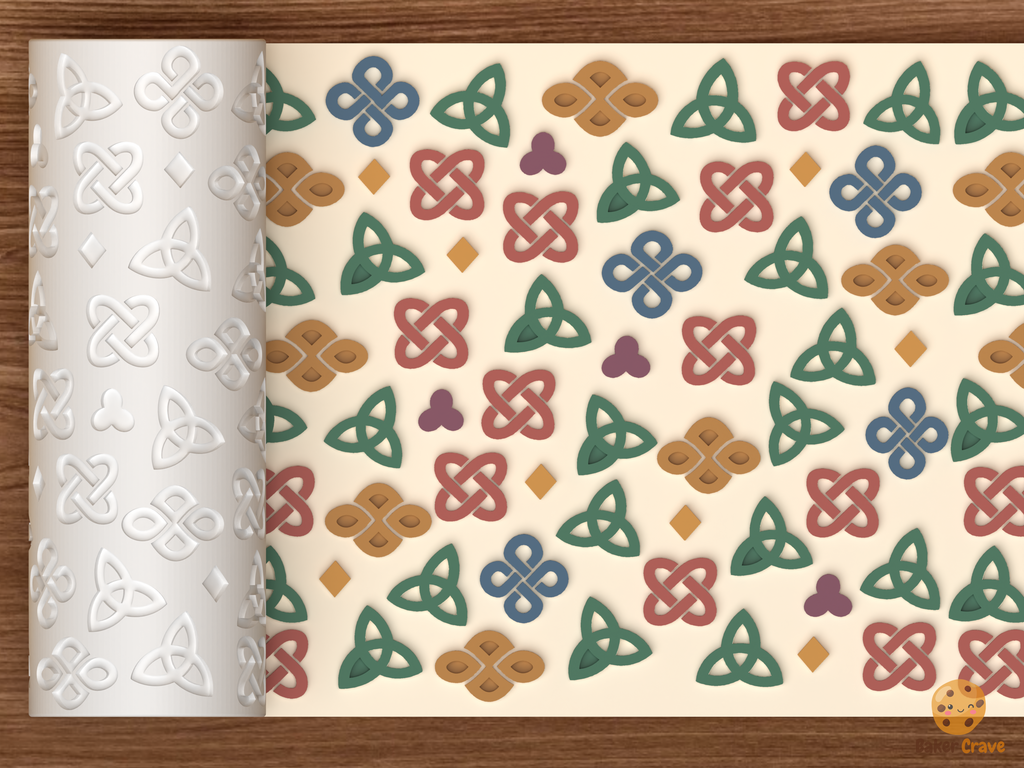 Celtic Knot Symbols Textured Roller STL File