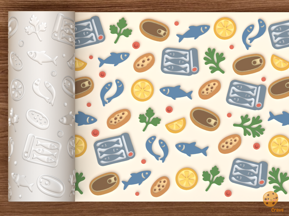Tinned Fish Sardine Party Textured Roller