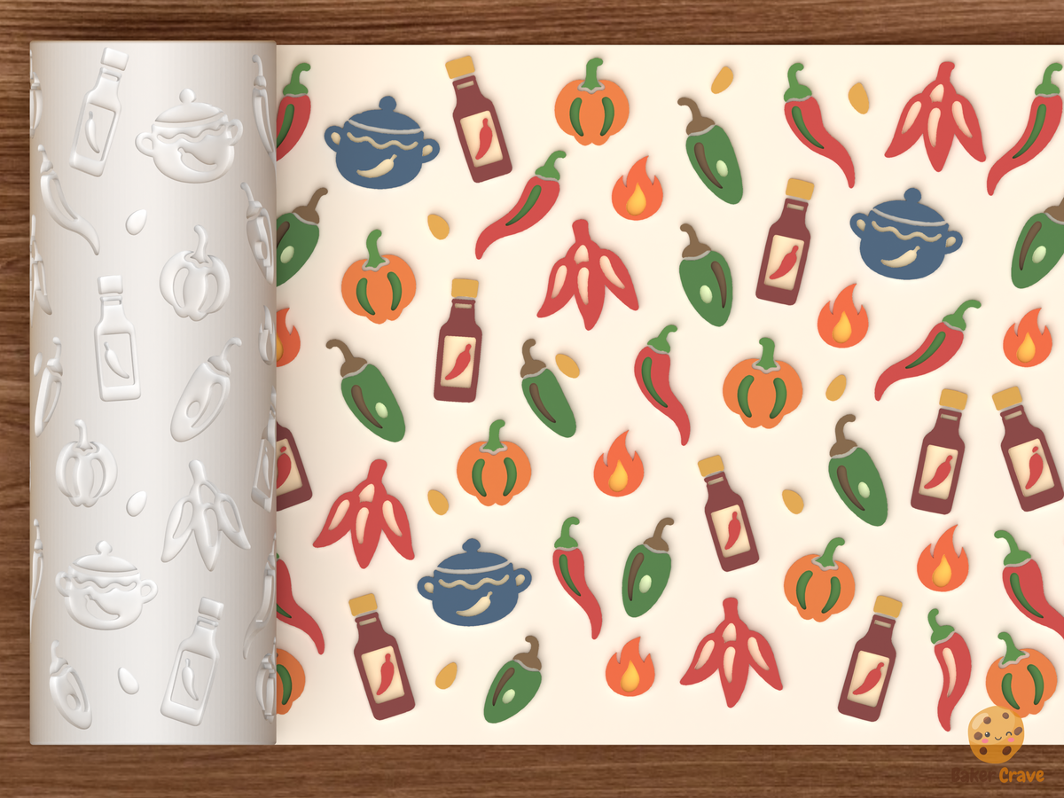 Chili Peppers Hot Sauce Textured Roller