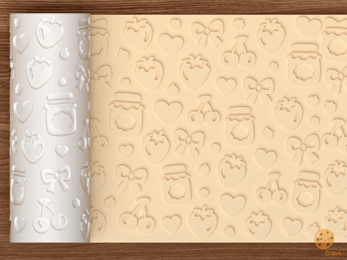 Berry Sweet Jam Textured Roller STL File - 01 main photo emboss
