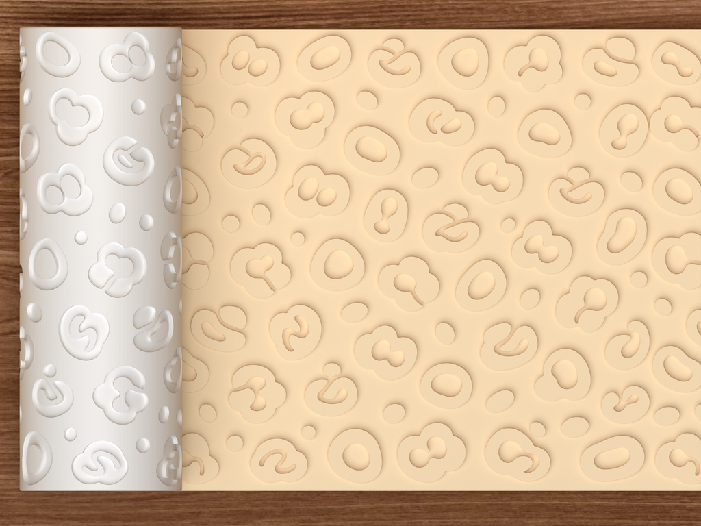 Leopard Animal Print Textured Roller STL File - 01 main photo emboss
