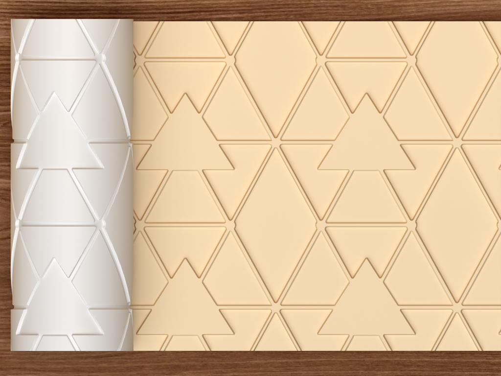 Bold Tribal Triangle Textured Roller STL File - 01 main photo emboss