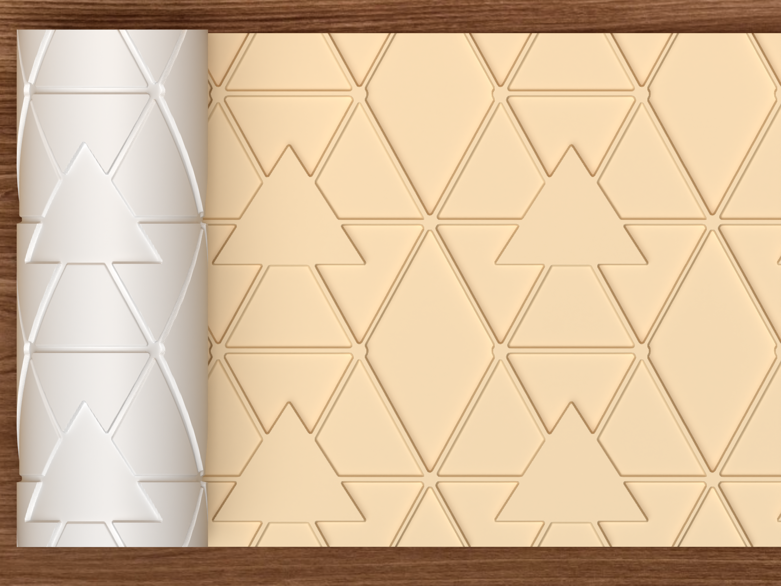 Bold Tribal Triangle Textured Roller STL File - 01 main photo emboss