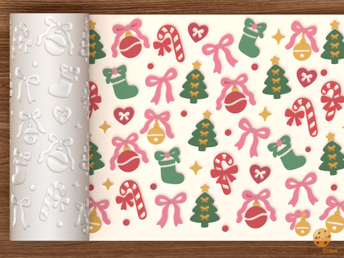Coquette Bow Christmas Textured Roller STL File
