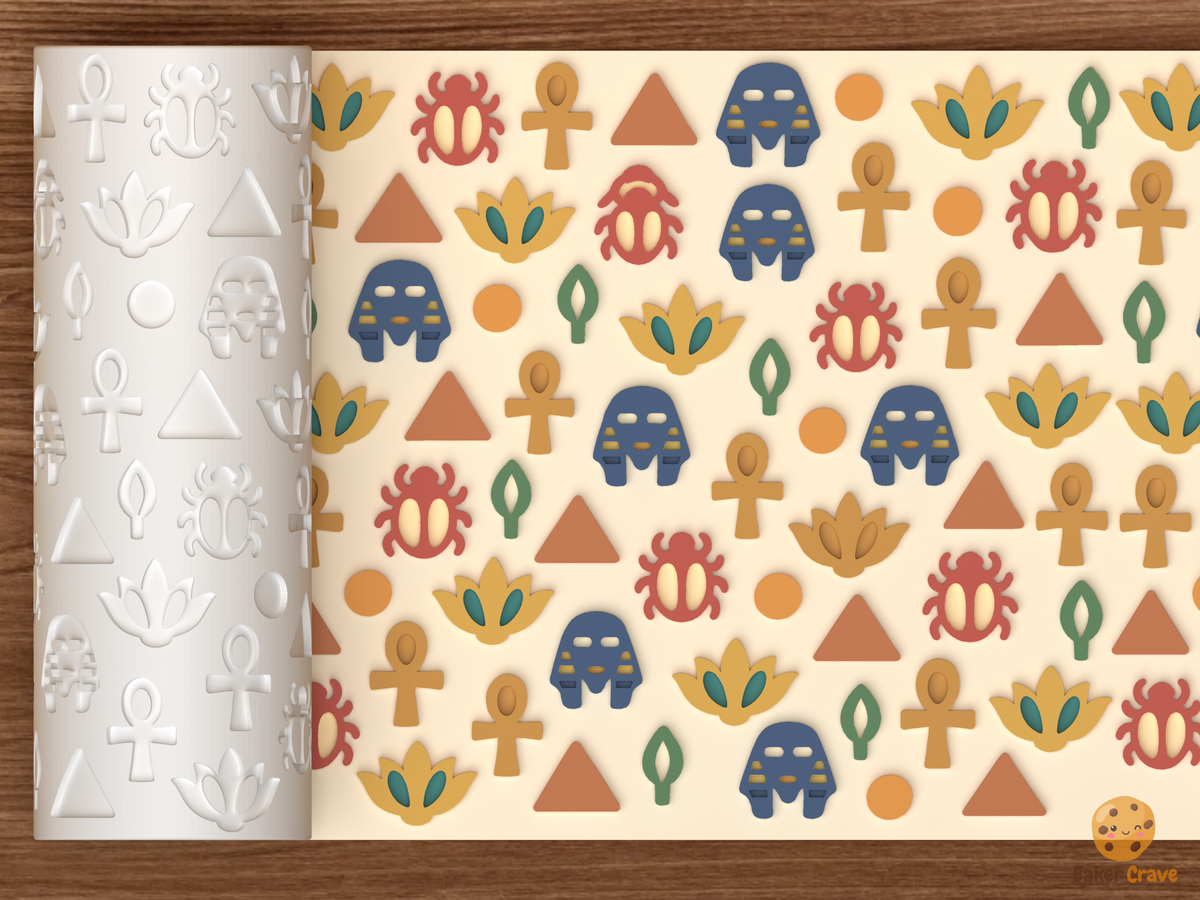 Ancient Egyptian Symbols Textured Roller