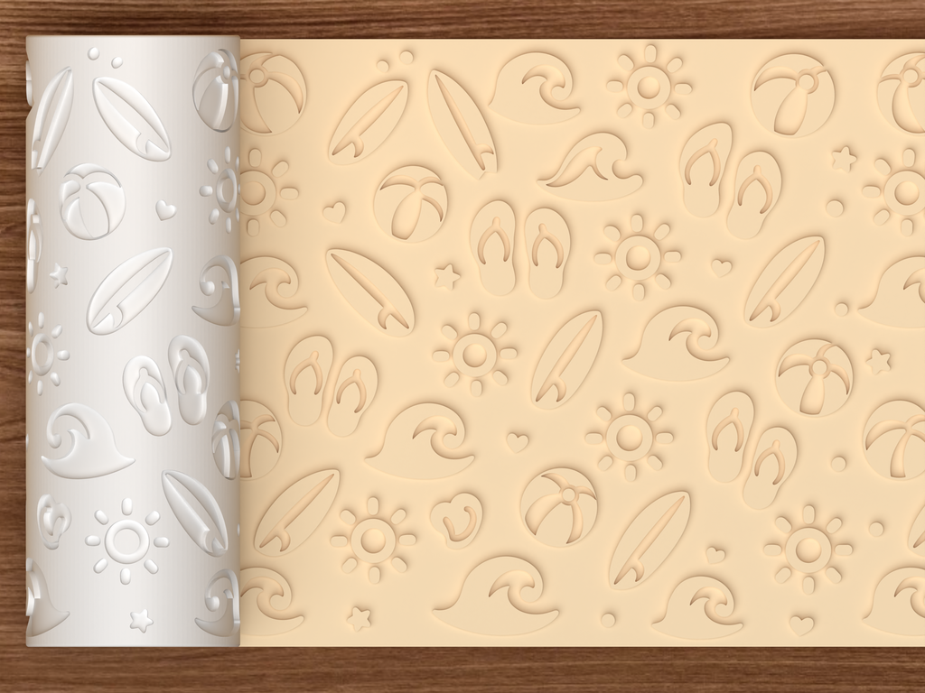 Beach Summer Textured Roller STL File - 01 main photo emboss