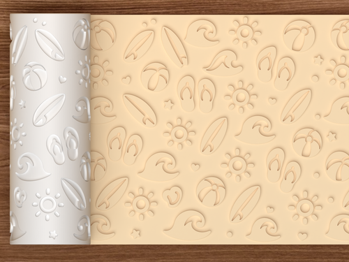 Beach Summer Textured Roller STL File - 01 main photo emboss