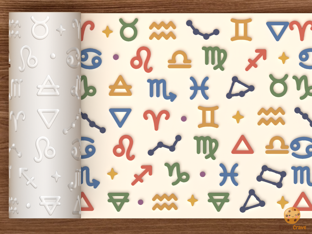 Zodiac Signs Textured Roller STL File