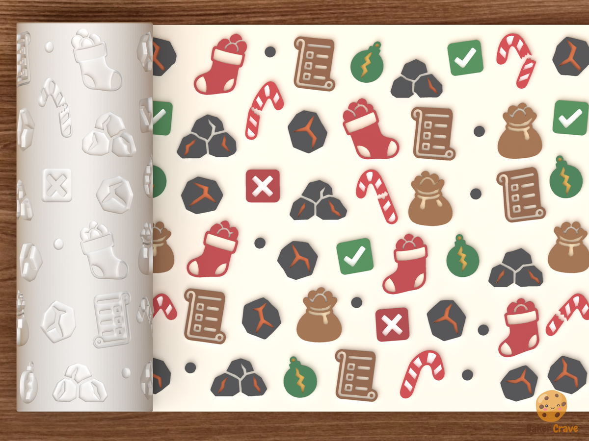 Naughty List Lumps of Coal Textured Roller