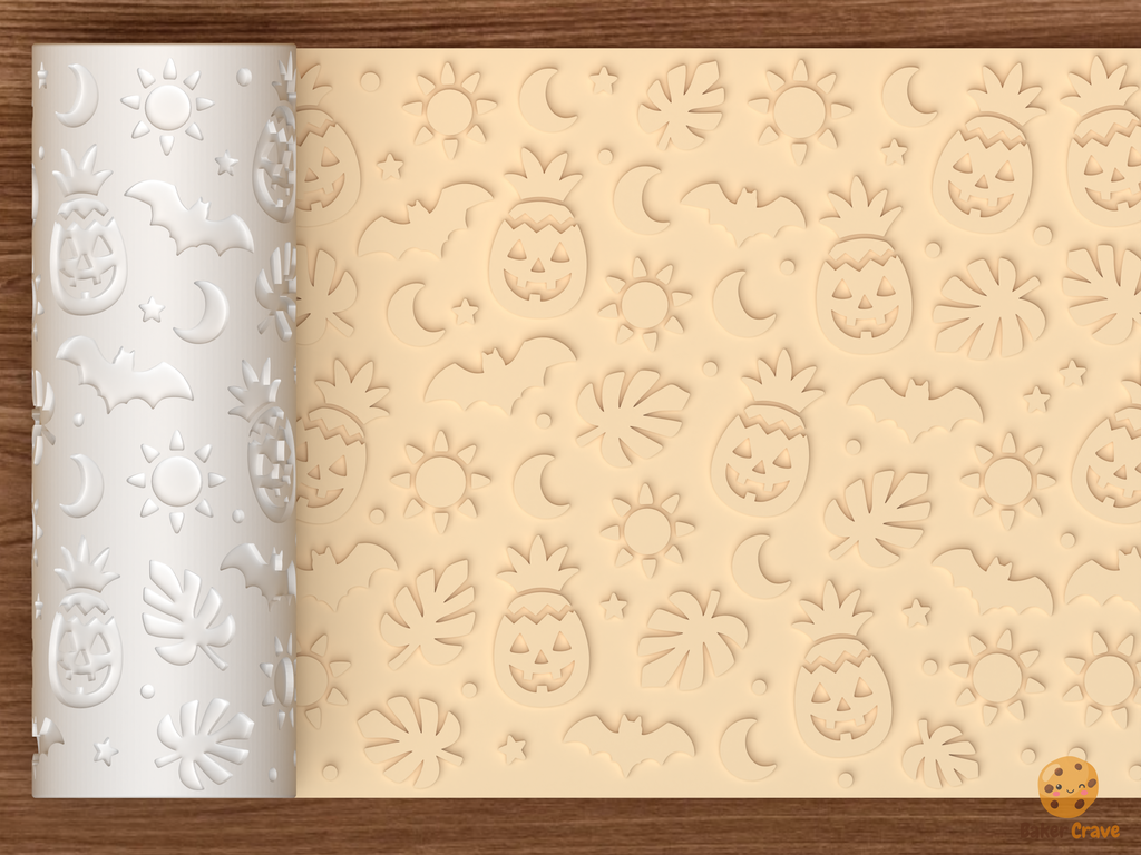 Summerween Pineapple Lantern Textured Roller STL File - 01 main photo emboss