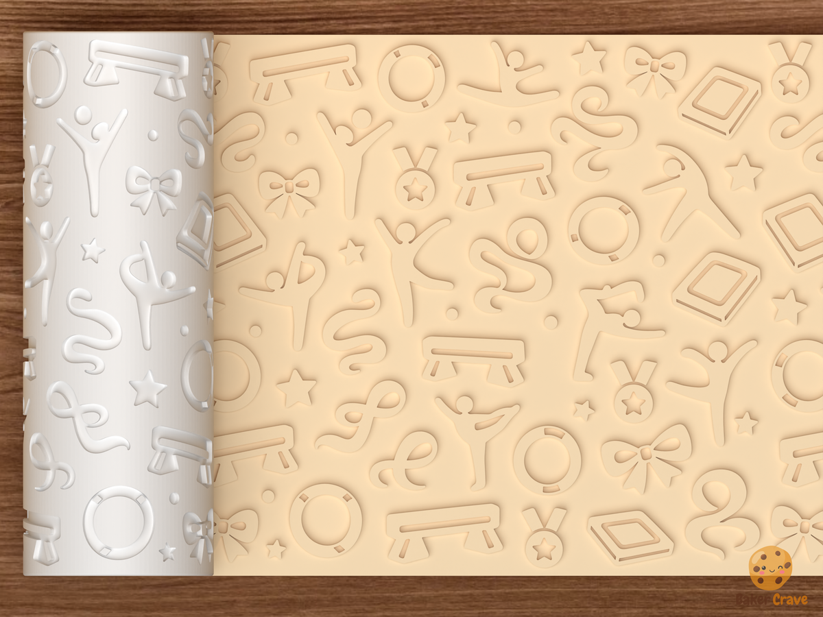 Gymnastics Stars Textured Roller STL File