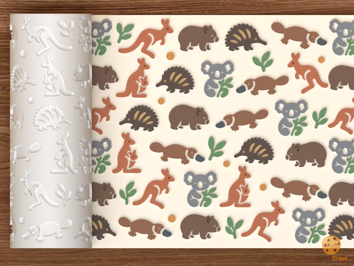 Australian Animals Textured Roller STL File