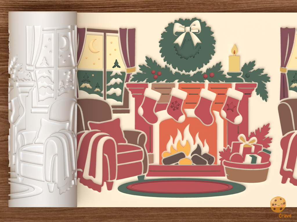 Stocking Hanging By the Mantel Textured Roller STL File
