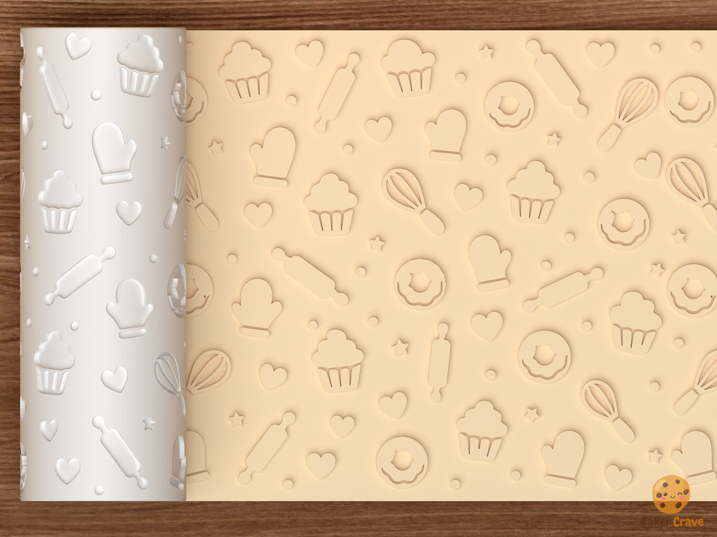 Bakery Tools Textured Roller STL File - 01 main photo emboss